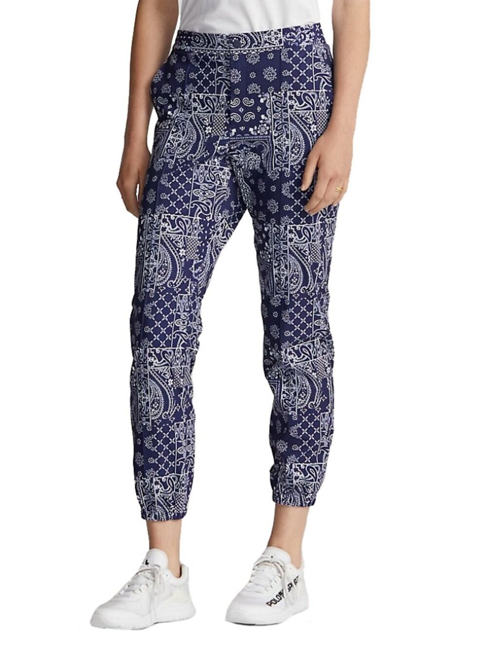 RLX Ralph Lauren Golf Women's Bandana Print Jogger Pant Small S Navy Blue